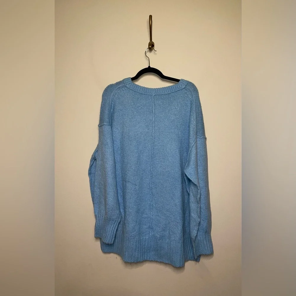 Free People Brookside Long Sleeve Tunic Sweater in Light Blue